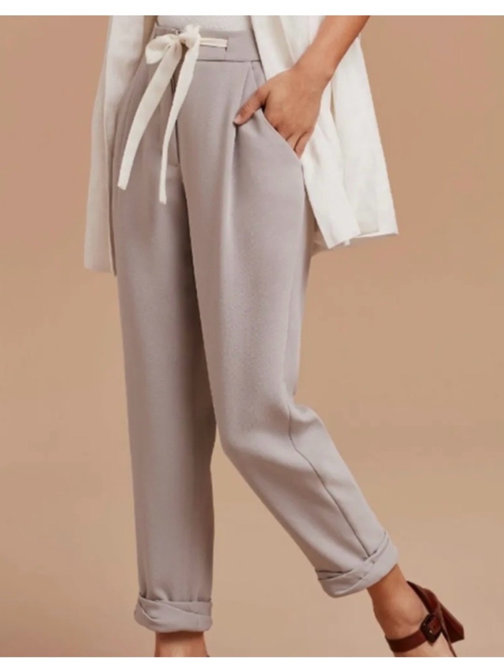 Wilfred Light Grey Cropped Tapered ALLANT Pants 10